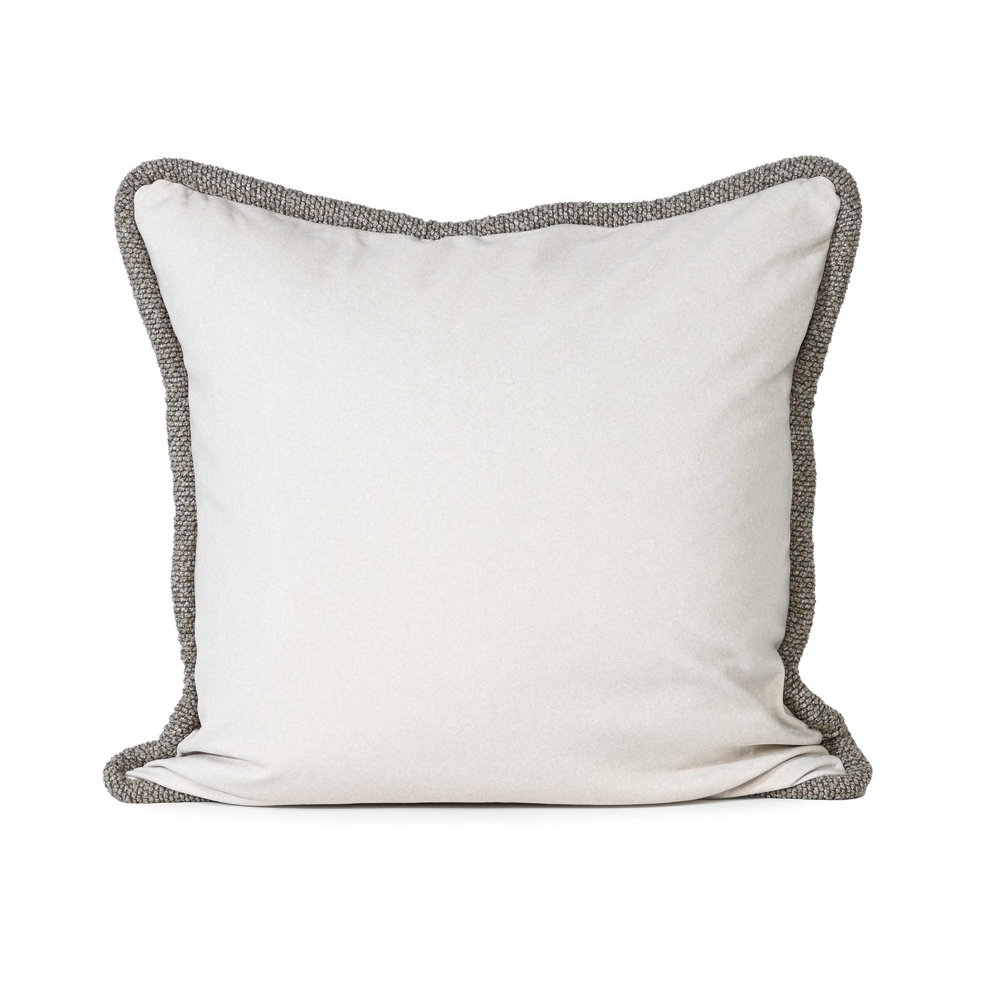CREAM FELT WITH THICK WOVEN LATTE TRIM