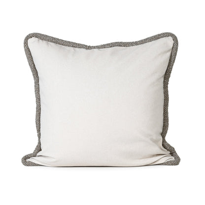 CREAM FELT WITH THICK WOVEN LATTE TRIM
