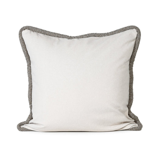 CREAM FELT WITH THICK WOVEN LATTE TRIM