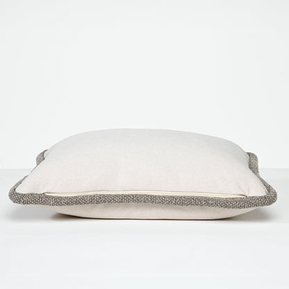 CREAM FELT WITH THICK WOVEN LATTE TRIM