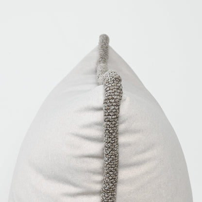 CREAM FELT WITH THICK WOVEN LATTE TRIM