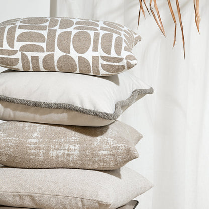 CREAM FELT WITH THICK WOVEN LATTE TRIM
